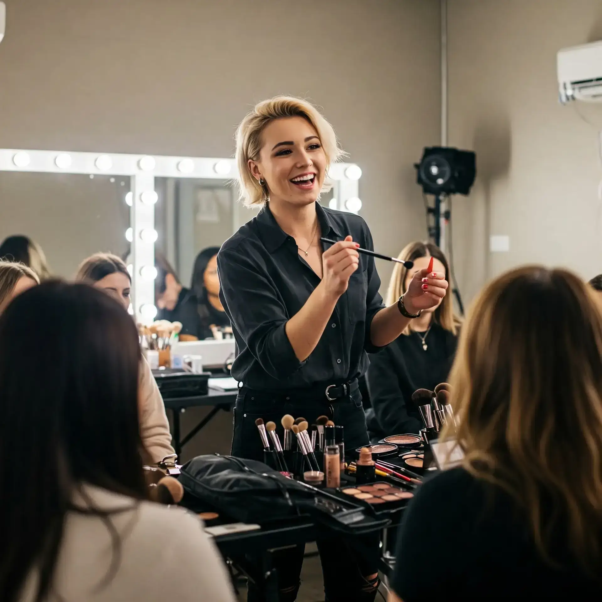 makeup-mireasa-timisoara Ana Bolde realizând un machiaj profesional în Timișoara